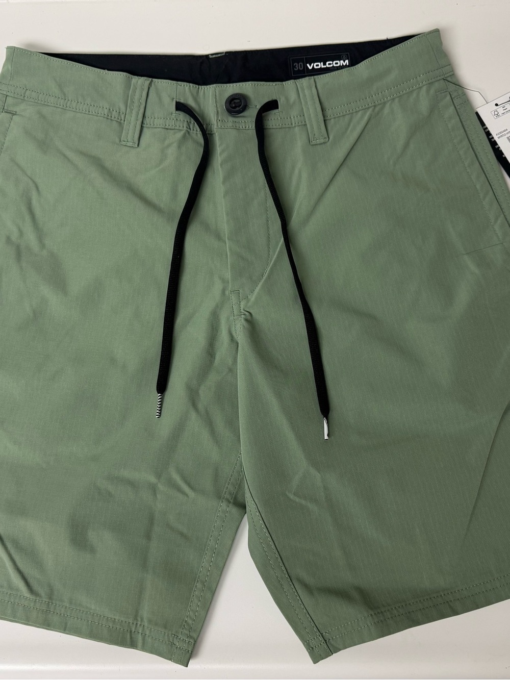 Volcom Men's Sage Green Hybrid Drawstring Shorts